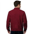 thumbnail image 4 of Men's Winter Zipper Knitted Sweater Long Sleeve Thin Velvet Top Jacket for Fall Casual Wear Christmas Gift,Wine,M, 4 of 4