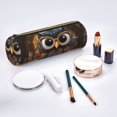 thumbnail image 2 of Disketp Quirky Owl With Glasses Estuche Organizador de Lápices de Cuero, Estuche de Oficina con Cremallera para Bolígrafo y Lápiz, 2 of 6
