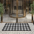 thumbnail image 5 of Black and White Outdoor Porch Rug, Cotton Indoor Plaid Rug, Washable Doormat for Entryway, 23"x70", 5 of 7