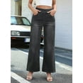 thumbnail image 4 of Pantalones Vaqueros Anchos de Talla Grande para Mujer, Cintura Alta, Adelgazantes, con Múltiples Bolsillos, Rectos, Holgados e Informales. Gris XL, 4 of 9