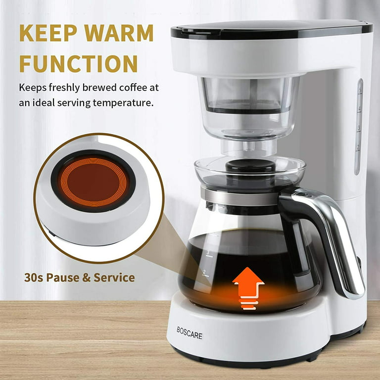 5 Cups Small Drip Coffee Maker with Reusable Filter Coffee Pot