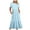 Blue Dress for women, variant on Women's Retro Drop Waist Tiered Tea Length A Line Dress Pockets Beach Round Neck Elegant Casual Ruffle Hem Short Sleeve Workout Dress for Girls Black