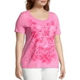 thumbnail image 3 of Just My Size Women's Plus Size Scoopneck Short Sleeve Graphic Tunic T-Shirt, 3 of 5