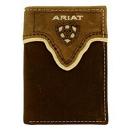 Ariat Men's Distressed Shield Inlay Trifold Western Wallet A3531344