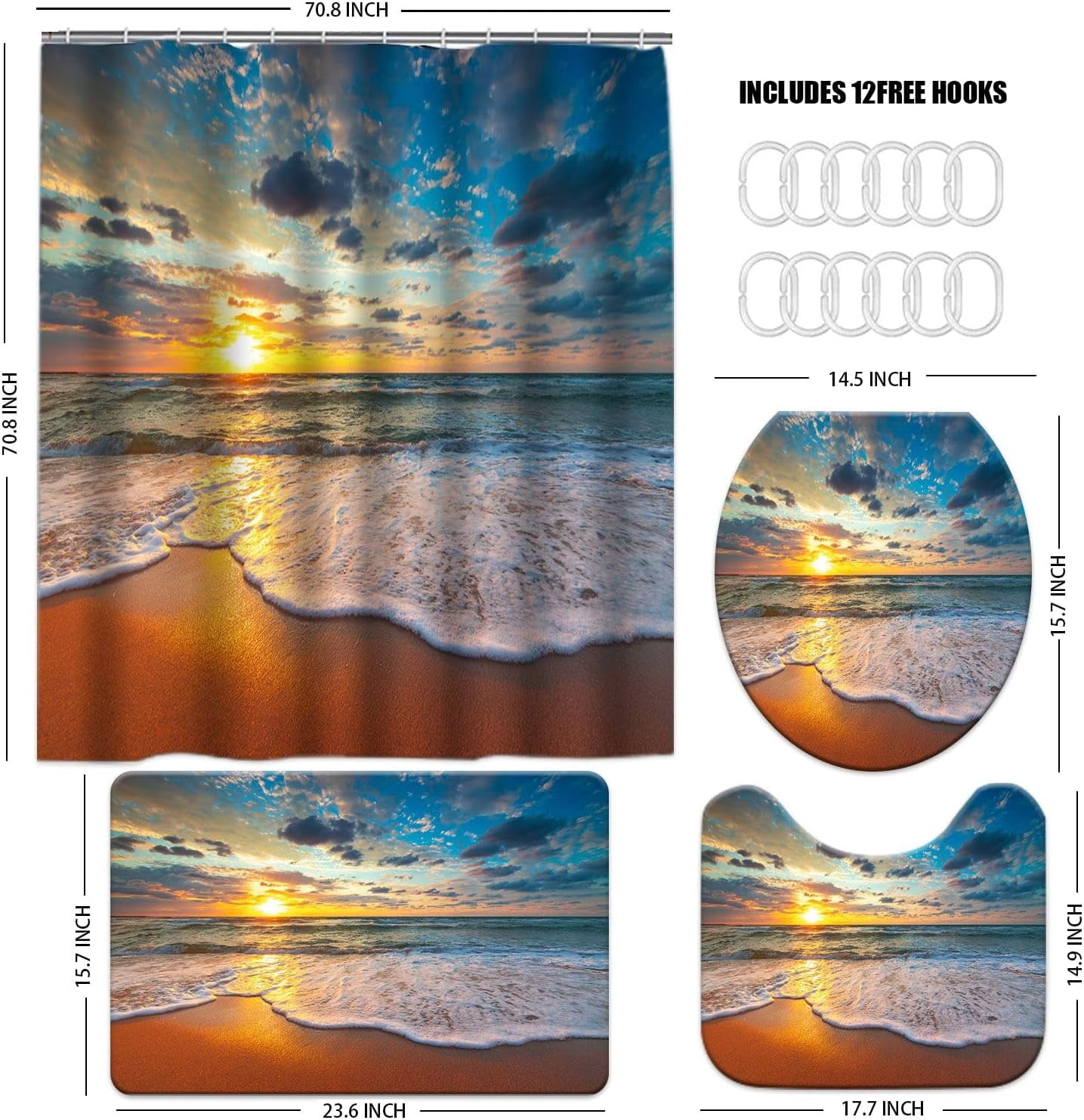 4 Pcs Colorful Gaming Shower Curtain Set for Boys Bathroom Decor Watercolor Gamepad Controller Bath Curtain with Anti-Slip Mat Kids Graffiti Game Shower 70.8x70.8in