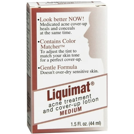 Liquimat Acne Treatment and Cover-Up Lotion Medium 1.50 oz (Pack of