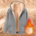 thumbnail image 2 of Heavyweight Zip Up Hoodie for Women 2026 Fashion Winter Long Sleeve Plain Hooded Sweatshirt with Pockets Jacket Coat, 2 of 4