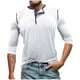 thumbnail image 2 of Blusas y camisas de manga larga y cuello redondo para hombre, color liso, informal, con botones, cárdigan de media manga, top de cuello redondo para hombre, blusas de poliéster para hombre, 2 of 8
