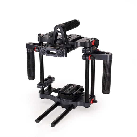 Jaula para cámara DSLR Filmcity Power solo para cámaras DSLR DSLM. Mangos ajustables y adaptador de varilla de 15 mm. Compatible con trípode. Viene con placa de liberación rápida (FC-CTH)
