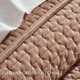 thumbnail image 4 of EVERGRACE Luxury Velvet Quilt Set King Size 3 Piece, Soft Cross-Stitch Velvet Comforter Set with Pillow Shams, Lightweight Coverlet Bedspread Bedding Set for All Seasons, Terracotta Clay, 4 of 8