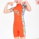thumbnail image 5 of Traje de baño de una pieza para niños pequeños, traje de baño de surf para niñas, traje de baño corto liso Naranja S, 5 of 9