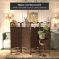 thumbnail image 2 of Red Lantern 4 ft. Short Fiber Weave Folding Screen - Dark Mocha - 4 Panels, 2 of 7