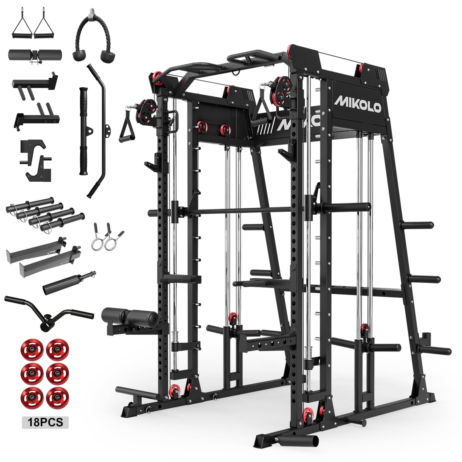 M4 Black with 18pcs aluminum pulleys