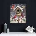 thumbnail image 4 of ONETECH Lighted Cardinals Canvas Print Wall Art with Rustic Bird Feeder Berries Snowy Winter Scene 16x20 inch, 4 of 4
