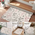 thumbnail image 5 of Bathroom Rugs 2x3 Ft, Pink Grey Botanical Non Slip Area Rugs for Kitchen Bedroom Entryway, Rustic Country Spring Floral Summer Leaf Washable Carpet Runner Rug Floor Mats for Bedroom Home Decor, 5 of 8