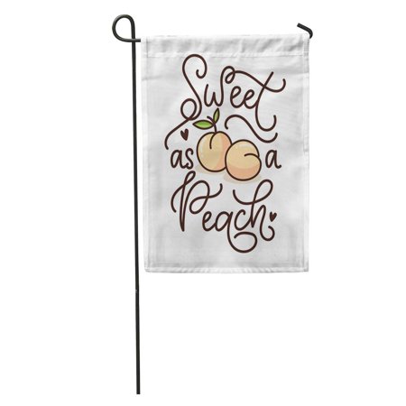 SIDONKU Green Sweet As Peach Lettering Cute Fruits Cases Orange Garden Flag Decorative Flag House Banner 28x40 inch