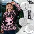 thumbnail image 6 of Uorisanigo Girls Half Zip Sweatshirt Kids Cherry Blossom Axolotl Long Sleeve Zipper Sweatshirt Soft and Comfortable Athletic Pullover Tops Lightweight Hoodies No Hood, Size 13-14, 6 of 7