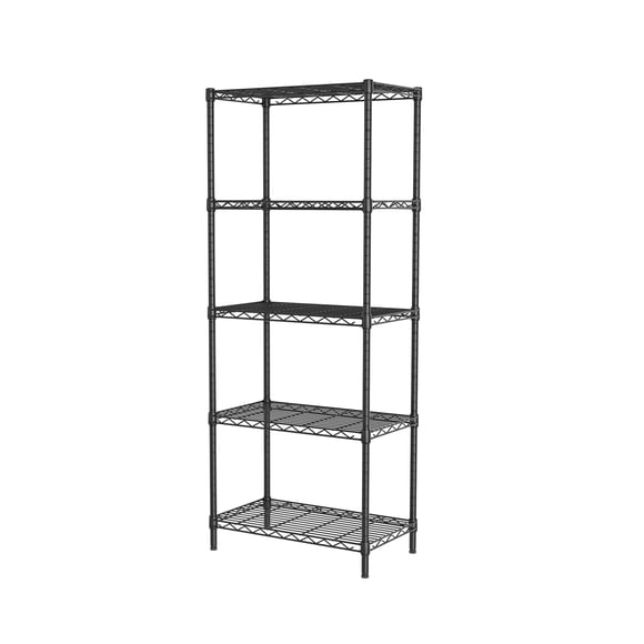 Estantería de almacenamiento ajustable de metal SINGAYE 30 x 56 x 150 cm, negra