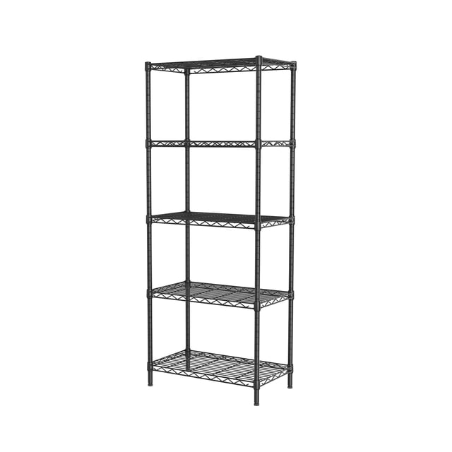 Estantería de almacenamiento ajustable de metal SINGAYE 30 x 56 x 150 cm, negra