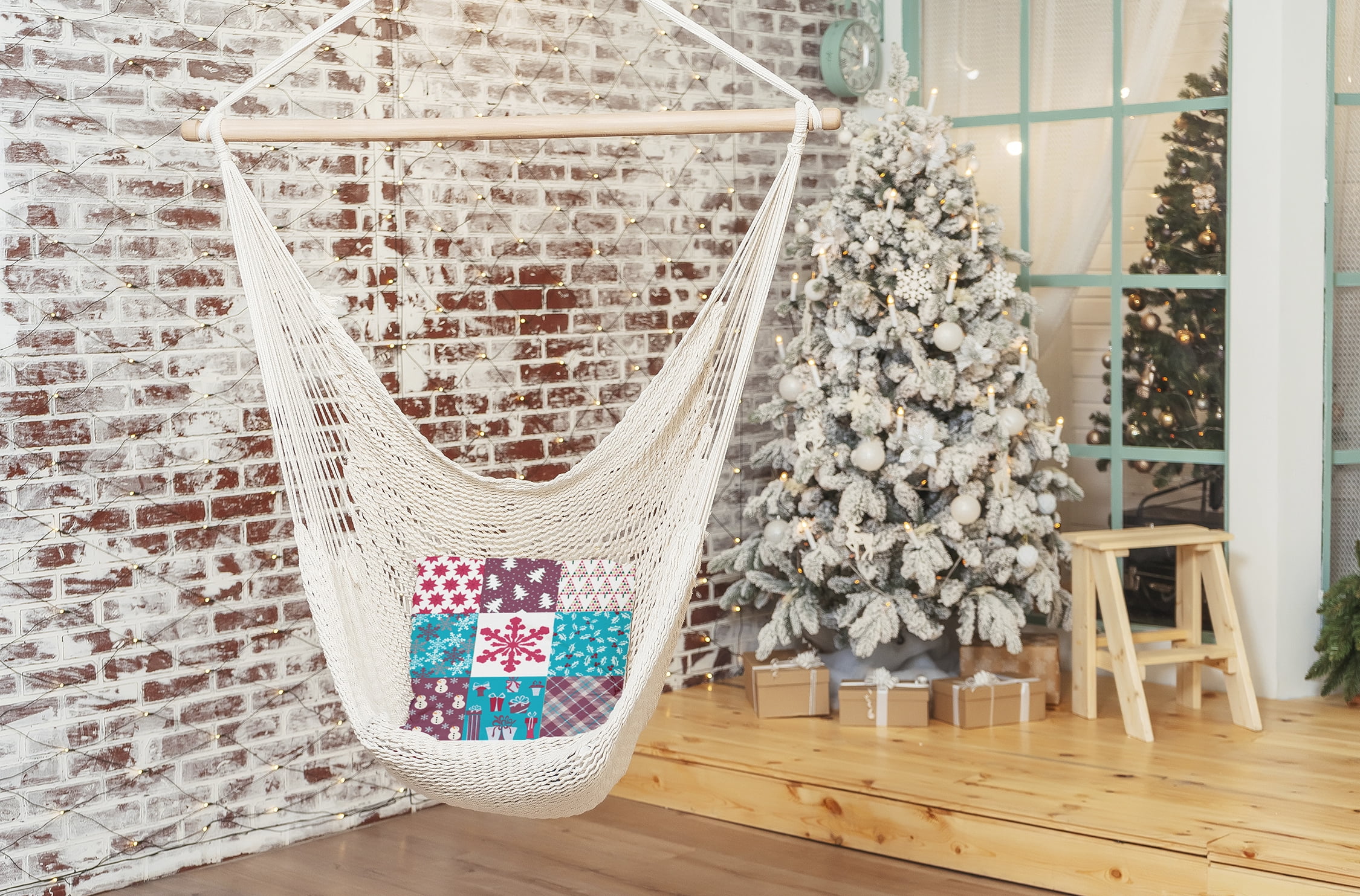 20" x 20" Simply Daisy Quilted Christmas Polyester Indoor/Outdoor Pillow, Turquoise Qty 1
