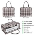 thumbnail image 2 of Large Capacity Tote Bag,Gray Red Plaid Checkered Pattern Handbag Fashion Luxury Tote Bag,15.7"x13"x 5.1" Inches,Laptop Compatible, 2 of 6