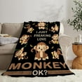 thumbnail image 2 of Monkey Blanket Monkey Gifts for Boys Girls Kids Cozy Fleece Throw Blanket Stuff Animal Plush Blankets for Bed Decor 80"x60", 2 of 6