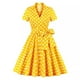 thumbnail image 1 of Vestido de Manga Corta para las Mujeres, Mid-Rise Turndown Cuello Vestido Casual, Moda Ocio Estilo de Verano, 1 of 6