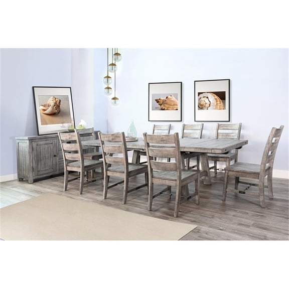 Pemberly Row Wood Alpine Extension Dining Table with Turnbuckle