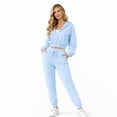 thumbnail image 5 of Women’s Velour Jogger Set – Soft Zip Hoodie & Drawstring Sweatpants 2 Piece Outfit, 5 of 7