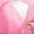thumbnail image 3 of AUQ 3 Yards(2.74M) Tulle Glitter Fabric Sequin Tulle Fabric Sheer Shiny Netting Fabrics Star Moon Glitter Fabrics Pink Tulle Fabric, 3 of 7