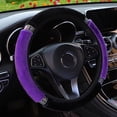 thumbnail image 2 of Funda para volante de diamante esponjoso (púrpura) con diamantes de imitación de cristal brillante, protector universal de volante elástico de coche de 15 pulgadas para mujeres y niñas JM, 2 of 4
