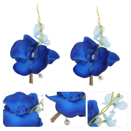 PAMINGONO Groom Groomsmen Boutonniere Artificial Flowers 2Pcs 3.9x6.7x1.6in