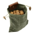 thumbnail image 2 of Foraging Pouch Leather Canvas Collapsible Bag Water Resistant Outdoor Camping Storage Folding Bag Mushroom Bags Bushcraft Belt Pouches for Travel Camping Hiking, 2 of 6