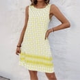 thumbnail image 4 of BRGZLK Womens Midi Dresses Summer 2026 Casual Trendy Boho Print Sleeveless A Line Sundresses Crewneck Dress for Going Out Yellow XL, 4 of 5