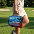 thumbnail image 4 of Pzuqiu Tropical Sunset Palm Quilted Golf Cart Seat Cover | 2-Person Non-Slip Protector with 4 Pockets | Compatible with EZGO Yamaha Club Car, 4 of 9