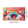 thumbnail image 3 of Colorful Cloud Star Balloon Rainbow Happy Birthday Banner Party Decoration Backdrop for Birthday Party Celebrations Photography Props Kids Parties, 3 of 8