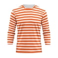 thumbnail image 5 of Long Sleeve Shirts for Men, Men's Casual Cotton Spandex Striped Crewneck Long-Sleeve T-Shirt Basic Pullover Stripe tee Shirt, 5 of 6