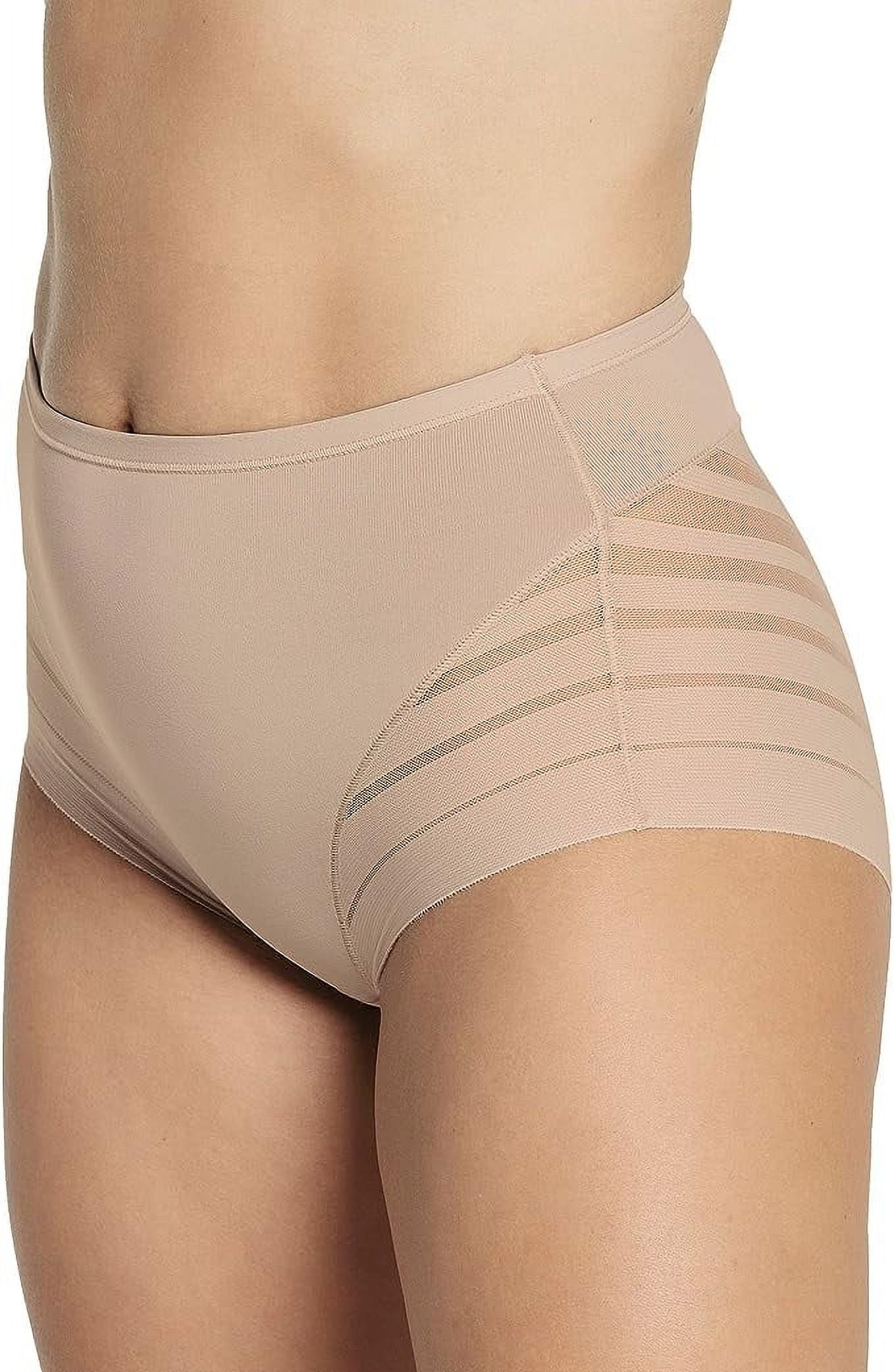 Leonisa, Invisible High Waisted Tummy Control Stripe Lace Underwear, Shapewear Panties for Women