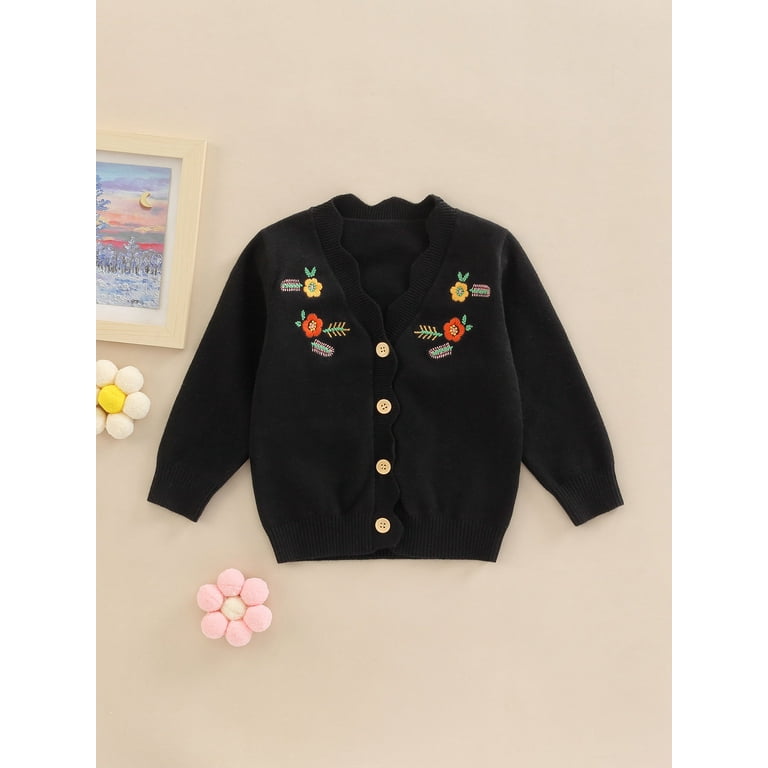 Casual Embroidered Long-Sleeved Knit Cardigan Casual Embroidered Long-Sleeved Knit Cardigan