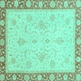 thumbnail image 1 of Ahgly Company Indoor Square Abstract Turquoise Blue Modern Area Rugs, 8' Square, 1 of 4