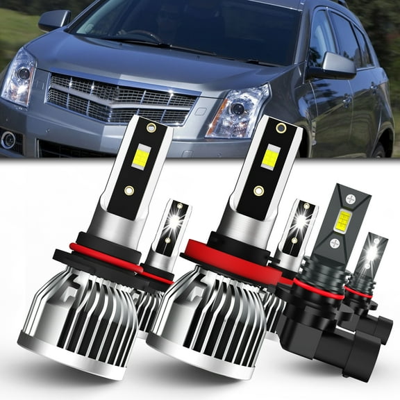 QIPEIZSP For Cadillac SRX CTS 2010-2016 LED Headlight Bulbs Combo,9005 H11 High/Low Beam 9145 Fog Light Kit 6 Pcs,6000K White