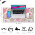 thumbnail image 5 of Long Mouse Pads for Desk,Pioneer Flower Floral Print Pattern Desk Mats on Top Of Desks, Desk Mouse Pad Extra Large with 3mm Non-Slip Base and Stitched Edge for Gaming,Office,Work,Home 35.4"x15.7", 5 of 6