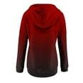 thumbnail image 4 of Womens Fall Fashion 2023 Clearance! VERUGU Womens Tops Splice Color Fashion Loose Long Sleeve Hoodie Sweater Red XXL, 4 of 6