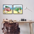 thumbnail image 2 of Coastal Christmas Holiday Beach Snowmen Holiday Graphic Art Black Framed Art Print Wall Art, Set of 2, 2 of 8