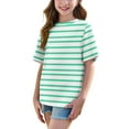 thumbnail image 7 of Stripe T-Shirts for Boys & Girls Size 5-15 Short Sleeve Tops Teens Kids Trendy Pullover Crewneck Loose Comfort Athletic Workout Tees Top, 7 of 7