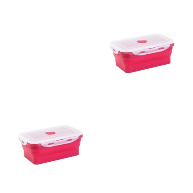 Guardoinrt Boîte de Conservation Scellée Aliments Frais et Sécurisé avec Conteneur de Déjeuner en Silicone Rouge 350ml 2Set