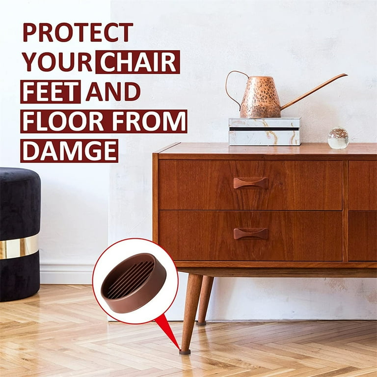 NOGIS Anti-Skid Furniture Pads 2x2 Brown Rubber for Couch, Chair