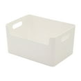 White Stackable Storage Bins with Lids,Kitchen Storage Box,Large