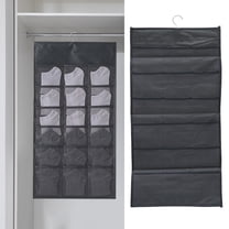 LEORX Hanging Mesh Storage Bag Multi Grids Grey Cloth 1Pack