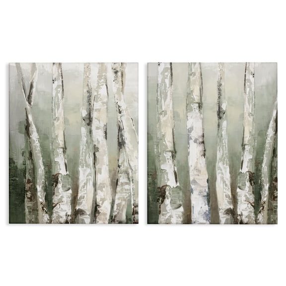 Stupell Industries Organic Birch Forest Trees 2 Piece Canvas Wall Art Set design by Luna Mavis, 20 x 16
